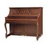 Middleford brown satin upright piano M126Y with antique carving book shelf