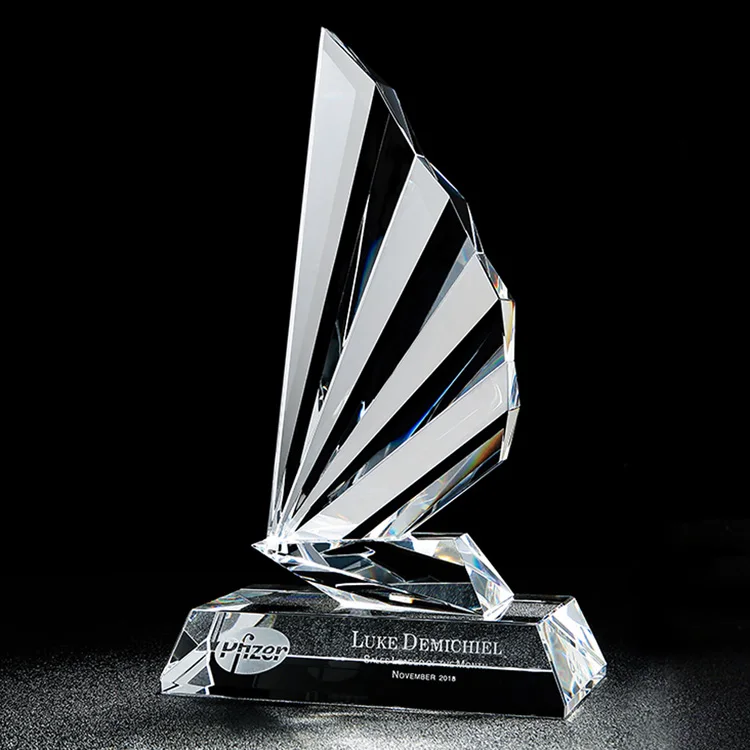 New custom K9 Eagle Shape customized Blank Crystal Award supplier