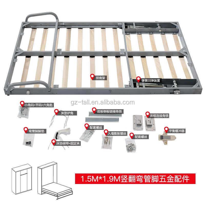 Wall Bed Parts Factory Price Murphy Bed Mechanism Hardware Diy Folding