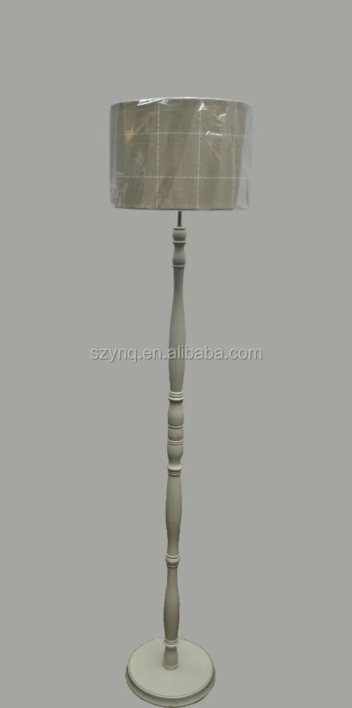 Wooden Stick Base With Fabric Shade Floor Lamp From China Factory