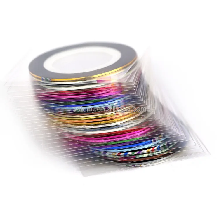 

MIX COLORS Stickers Striping Tape Metallic Yarn Line For Nail Decoration 30pcs/set WH130