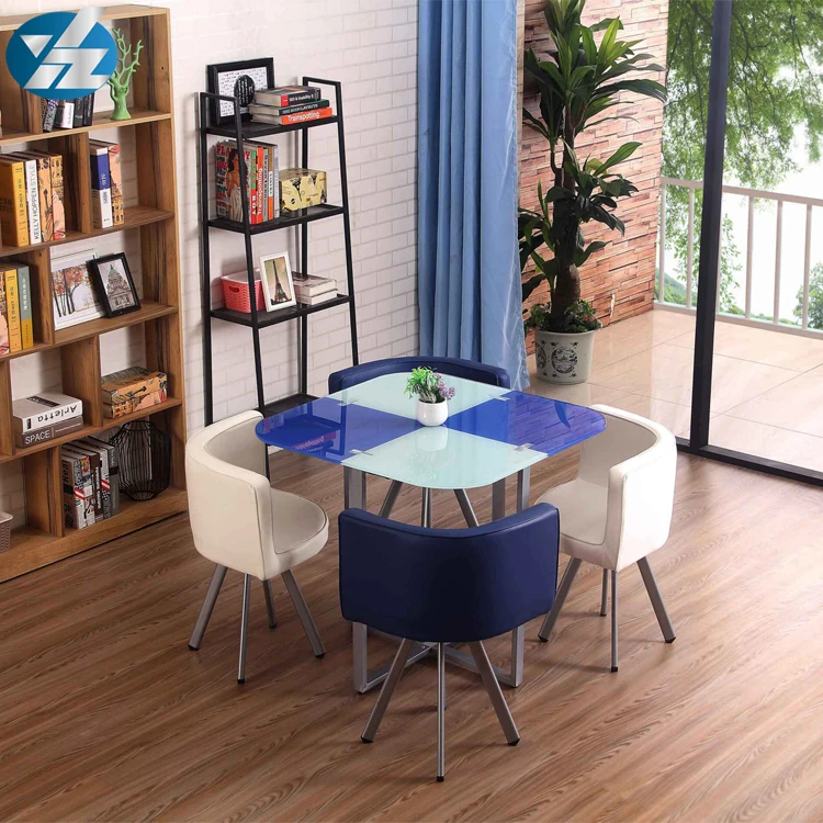 
Cheap Stainless Steel Four Seat Glass Table And Chairs 
