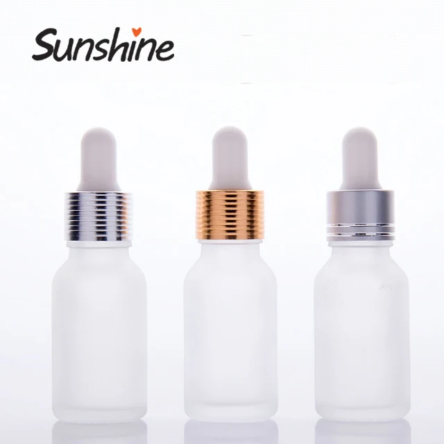 

Luxury frosted glass cream cosmetic dropper bottle 15ml