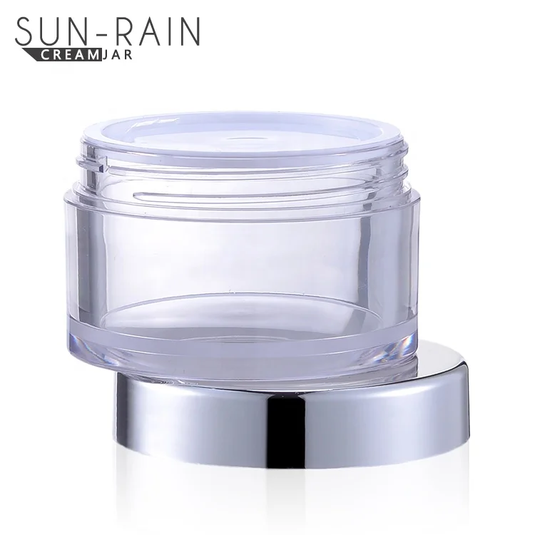 
PETG transparent blue 15g pp cream bottle 15ml eye cream jars with lid 