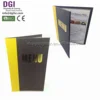 Hot Selling Fabric PVC PU Real Leather Wood Bar Menu Card