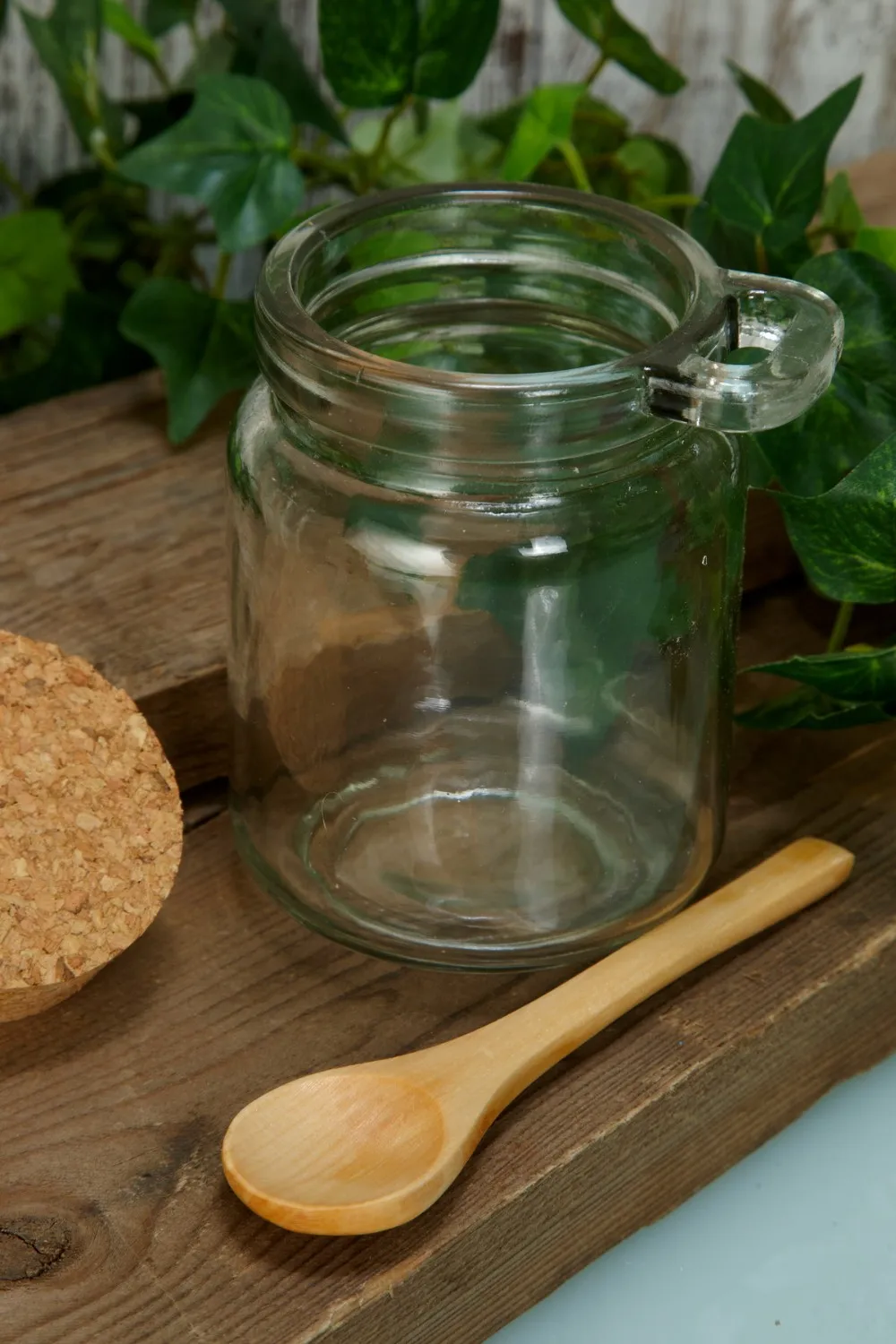 8oz Glass Spice Jars With And Cork And Wooden Spoon Buy Factory Stocked 8oz Cork Top Glass