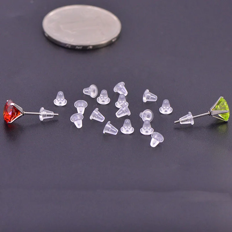 
New hat-shaped ear plug hypoallergenic transparent earring lock 