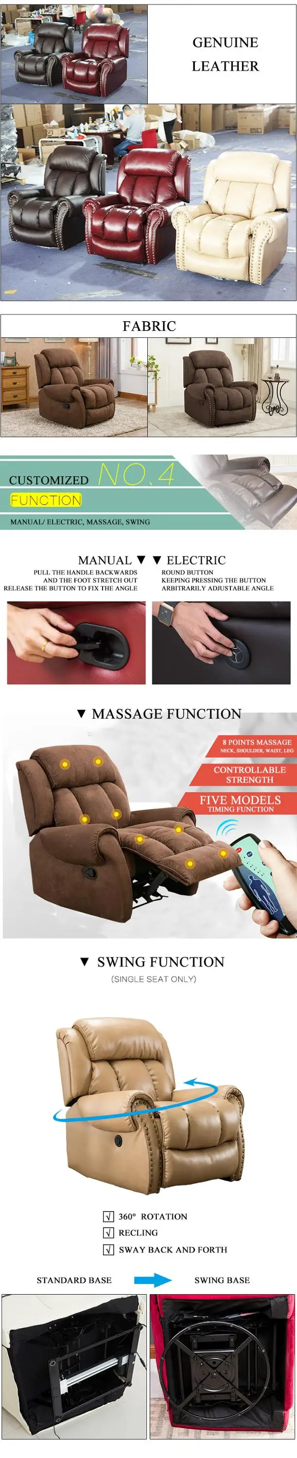 recliner sofa set modern fabric