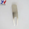 Custom made aluminum golf positioning fork with ball marker