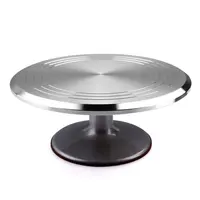 

2019 Aluminium Alloy Cake Turntable 12 Inch Revolving Rotating Cake Decorating Stand with Non-Slip Rubber Bottom