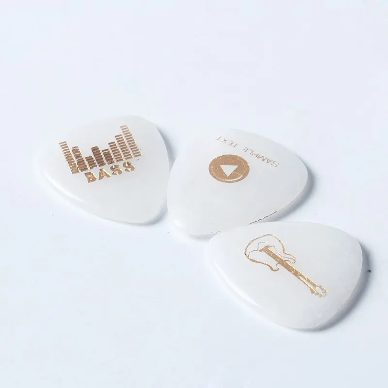 

In Stock gemstone natural milky jade 1 mm popular personalized custom design guitar picks plectrum, Multi