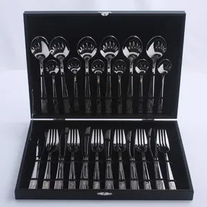 Image of Home Used Gift Box Packing Promotional 18/0 24Pcs Stainless Steel Flatware Set