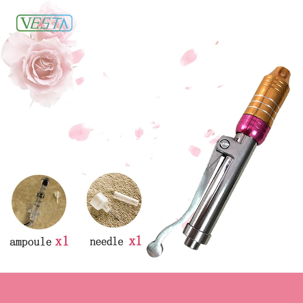 

VESTA 2021 Hyaluronic Injection Pen Adjustable Needle-free Injection Hyaluronic Acid Gel Pen Injector For Lifting Lip, Colorized gold