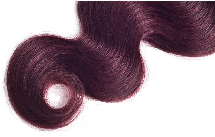 Lsy Ombre Dark Wine Color Brazilian Hair  Virgin Body Wave 1B 99J Two Tone Human Hair  Weave Bundles 99J Red Natural Human Hair.jpg
