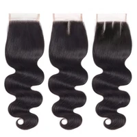 

Luxefame Free/Middle/Three Part Brazilian Body Wave Lace Closure 4x4 Swiss Lace Natural Color Remy Human Hair 8-22 inch