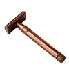 High quality color stainless steel metal eo-friendly red copper barber straight double edge blades shaving safety razor