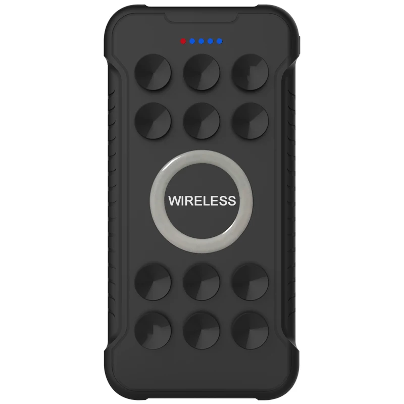 

2019 New Arrival Product Wireless Charger 8000mAh Power Bank with Suction Cup for Coffee Shop, Black and white