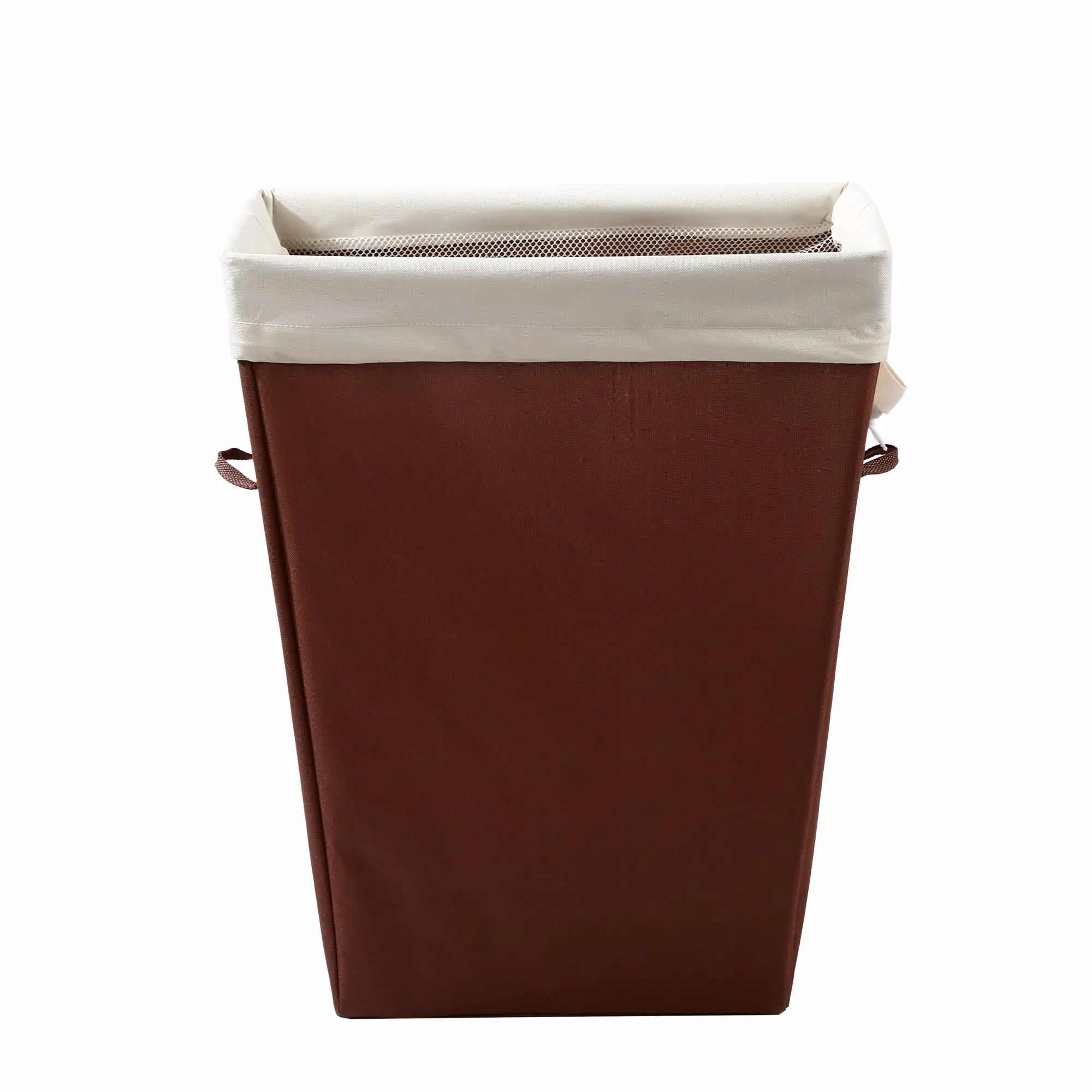 

Strong Washing Clothes Large Rectangle Hamper 2020 Storage Basket Laundry, Brown+cream