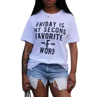 

FNN8064 Summer round neck letter print 3 colors casual T-shirt