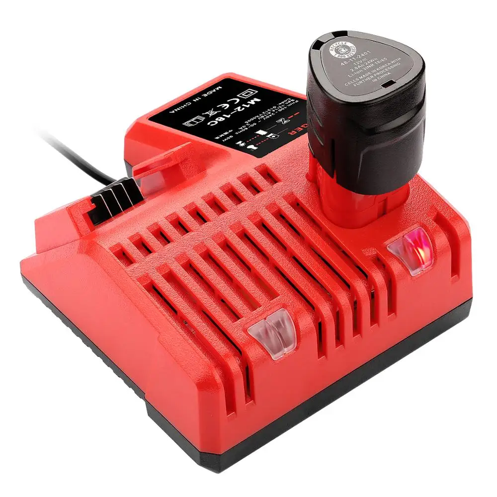 

for M12 M18 48-59-1812 12v-18v li-ion power tool charger for Milwaukee power tool batteries, Red