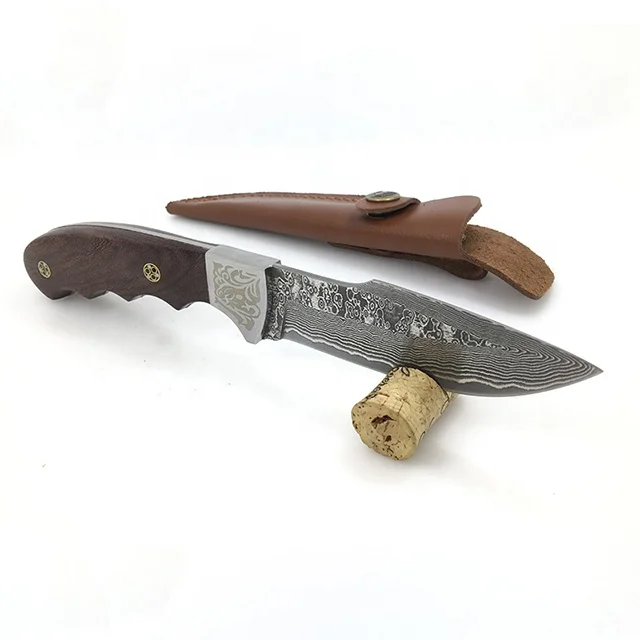 

Damascus Steel Knife Blanks With Sandalwood Handle Discount Hunting Knives For Sale