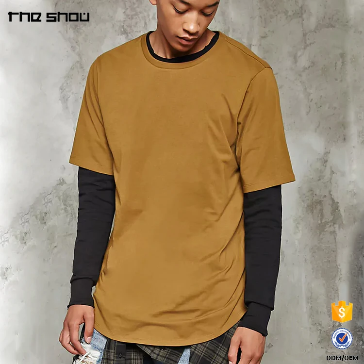 

OEM manufacturer custom cotton long line t-shirts for men