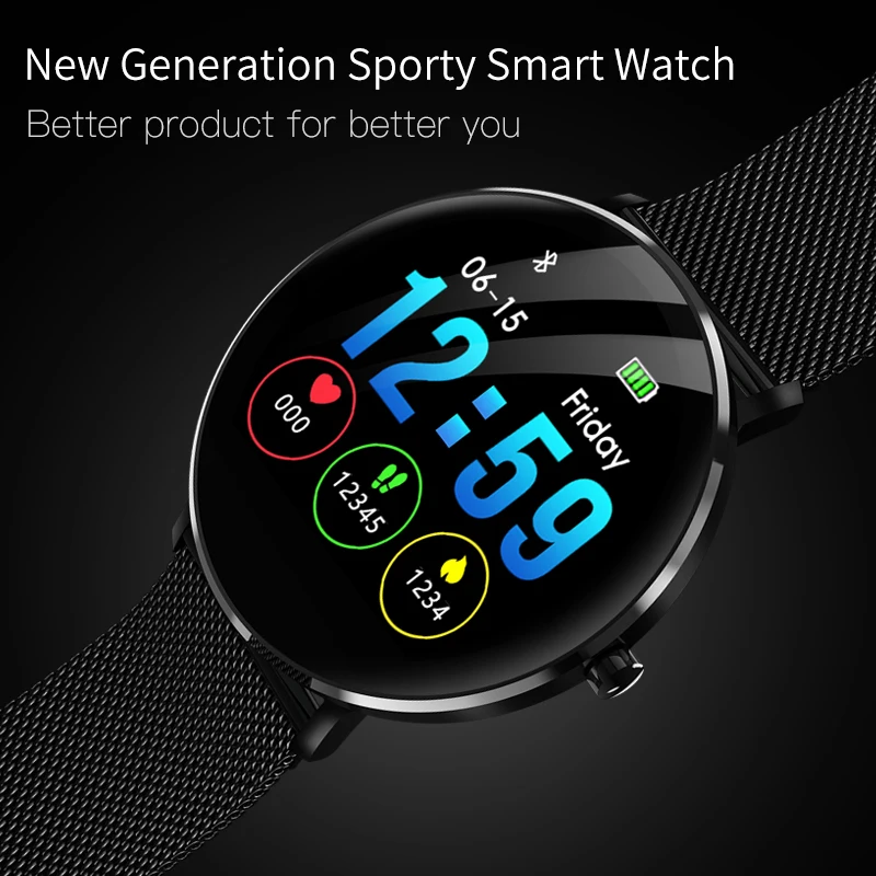 

2018 new product DIY watch face full round touch curved screen L6 smart