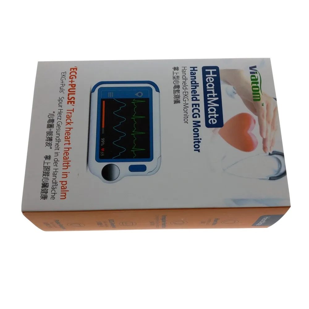ViATOM Draagbare Bluetooth ECG-monitor, 24 uur lange tijd ECG, zuurstofverzadigingsmonitor, met