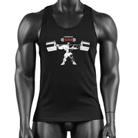 

New arrival cotton Europe size men sport tank top custom made printed muscle tank top fitness