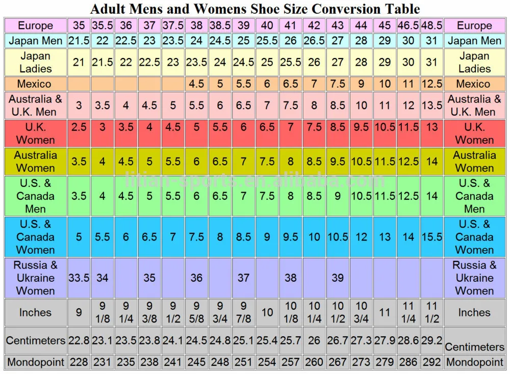 women's shoe size 9 mens equivalent