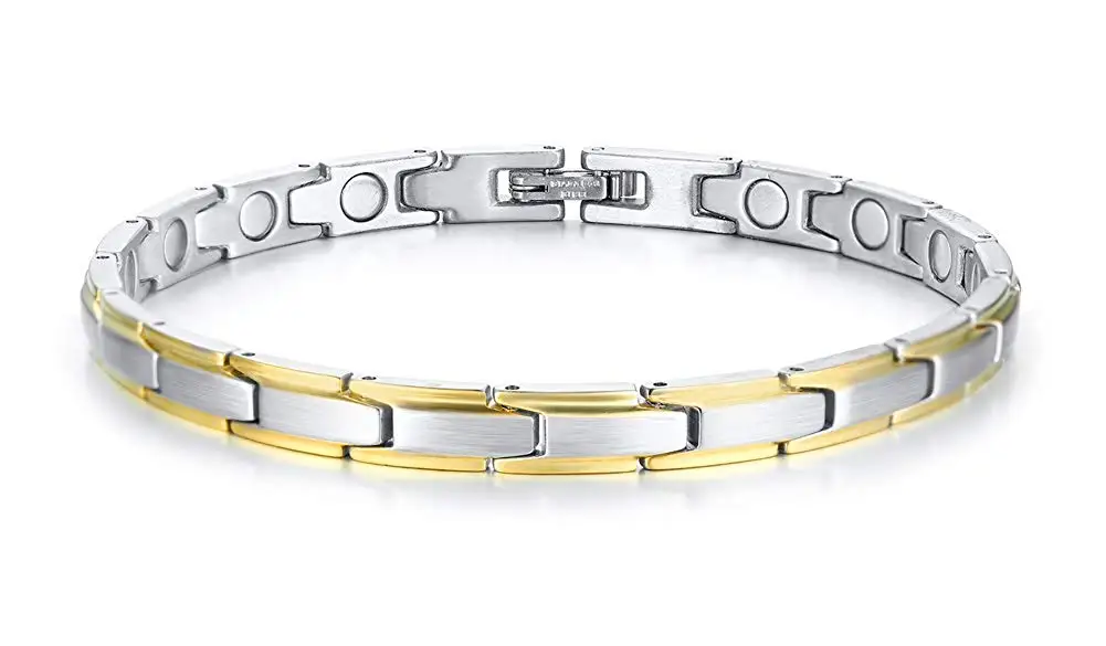 MPRAINBOW Elegant Stainless Steel Magnetic Therapy Bracelet Pain Relief Arthritis Carpal Tunnel