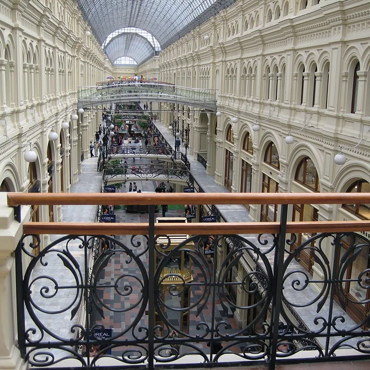 Modern building used hot sale curved wrought iron balcony railings