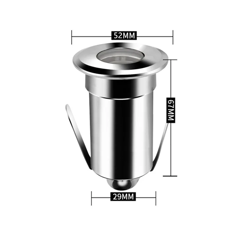 
304 Stainless steel IP67 waterproof Single Color outdoor 1W led mini inground light 