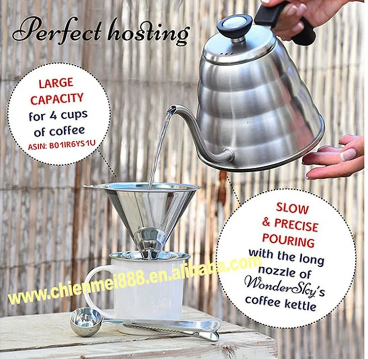 Pour Over Drip Kettle 250ml Stainless Steel Gooseneck Coffee