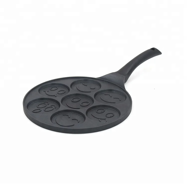 

Smiley Face Pancake Pan 7-Smile-Face Bottom 26Cm Round Frying Pan With Induction