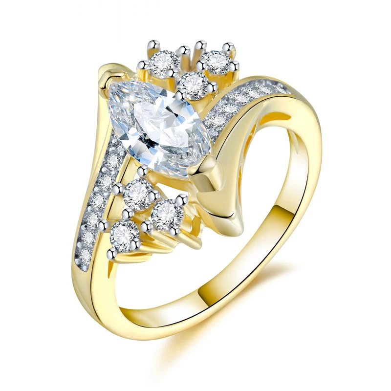 

Engagement Wedding Rings for Women Jewelry Cubic Zirconia Jewelry Two-tone Gold Color Finger Ring