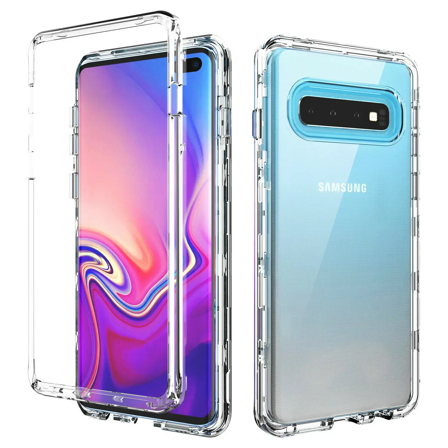 

Clear Hybrid Sturdy Armor Phone Cover Case for Samsung Galaxy S10 S10 Plus S10e