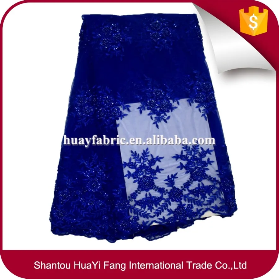 

free shipping in stock royal blue beaded french tulle lace fabric cheap nigeria beaded lace HY0434, Red;black;peach;yellow;royal blue