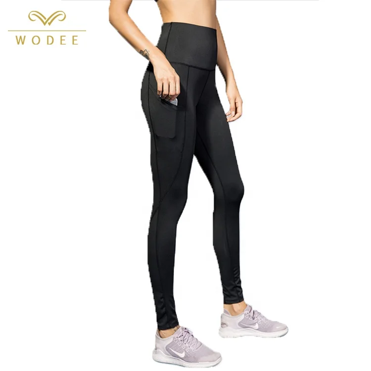 

Custom logo plain polyester spandex leggings women blank fitness gym highwaist leggings, 5 colors or custom