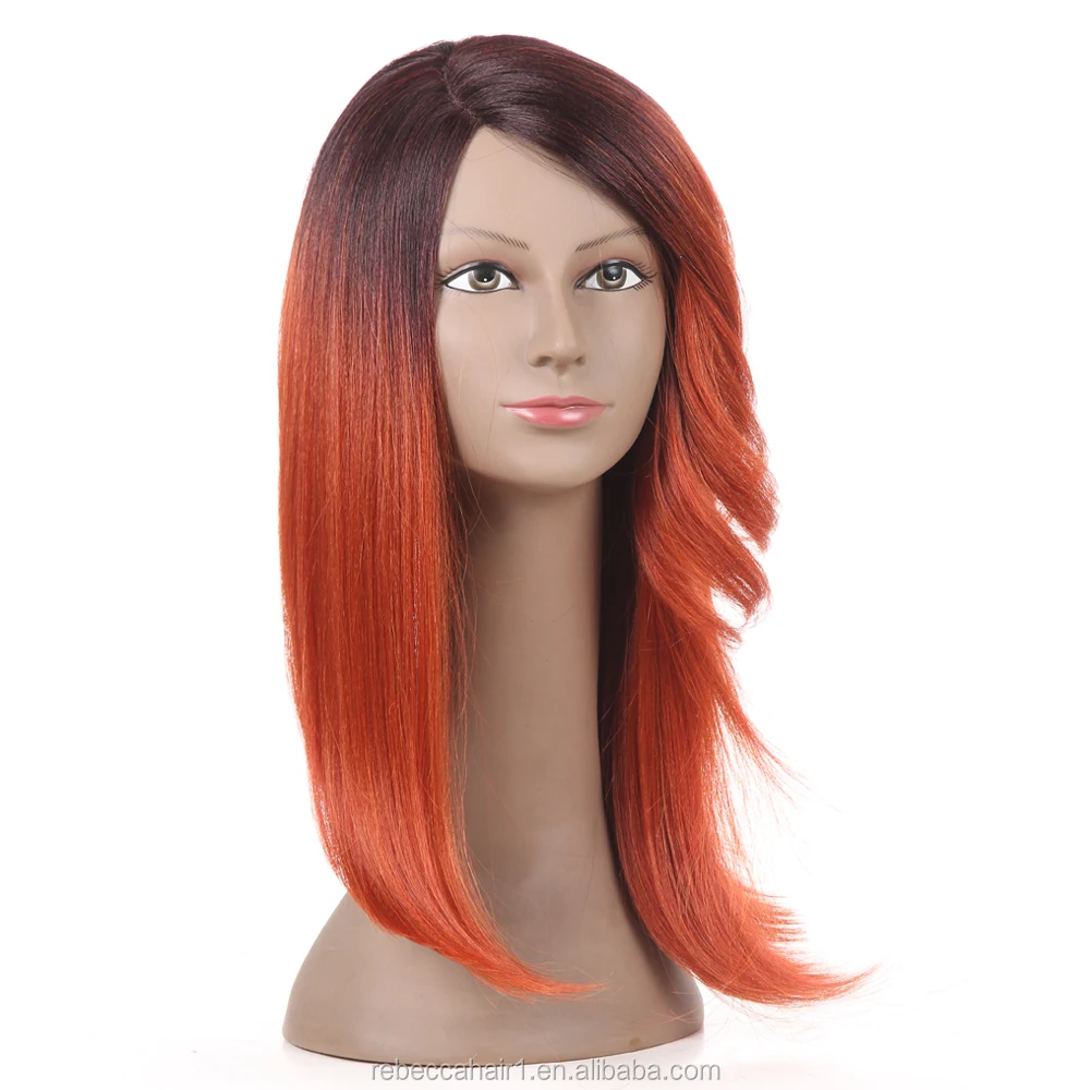 Wholesale Natural Straight Synthetic Wigs Lace Hair Seam Machine Made