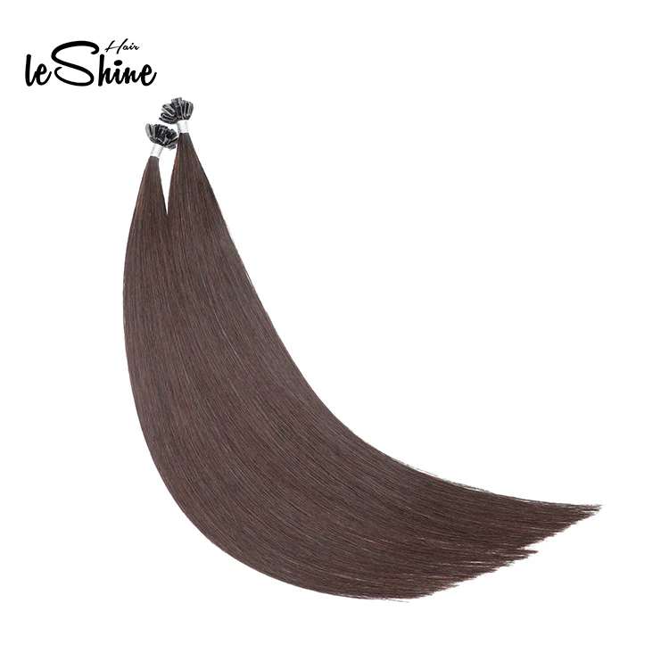 

Double Drawn Human Nail Tip u Tip Remy Hair Leshine Full Cuticle Hair