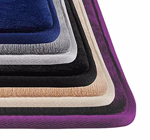 Image of Memory Foam Bath Mat Non Slip Absorbent Super Cozy Velvet Bathroom Rug Carpet (17" X 24", Lavender)