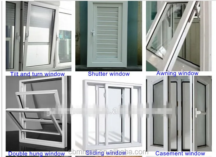White Energy Efficient out swing opening pvc hand-crank casement window