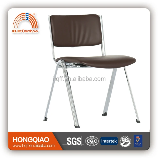 
CV-B192BS-3 fixed PU back&seat chrome metal base school chair office chair 