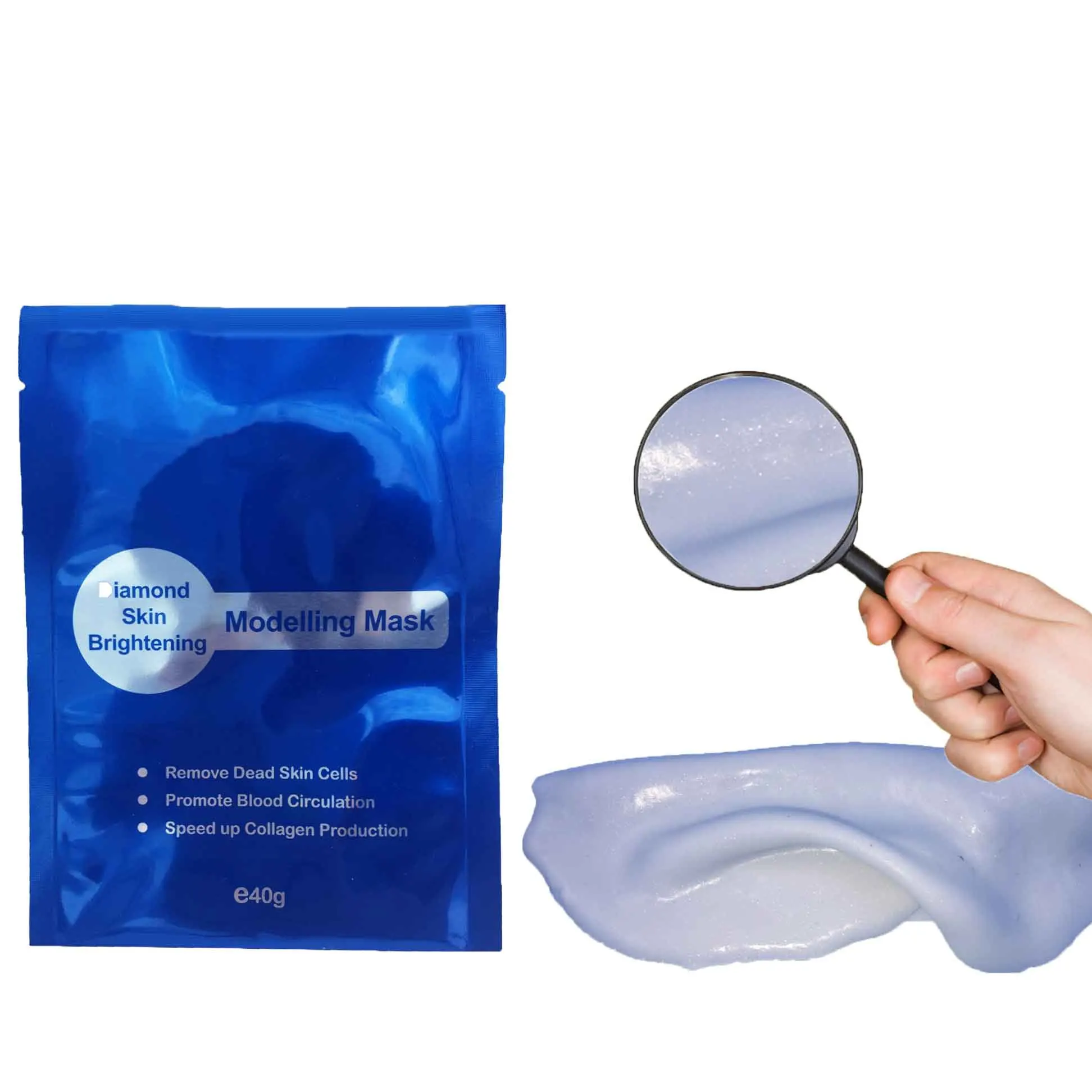 

Diamond beauty soft face mask powder for modeling mask, White