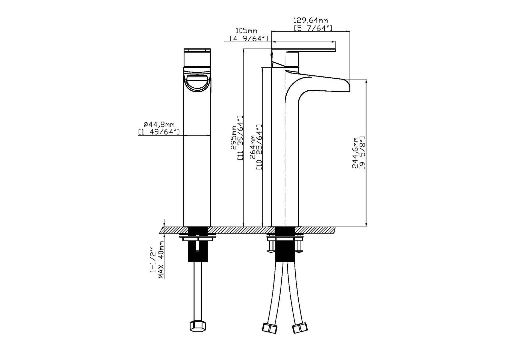 Bathroom Vanity Mixer Lavatory Tap Fittings 304 Stainless Steel