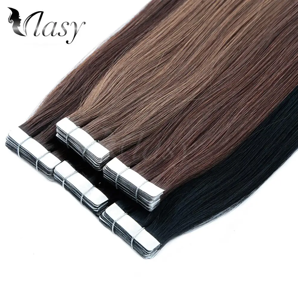 

Vlasy 16inch 20Pcs 40g Straight Invisible tape Hair extension Tape in Hair Extensions Human Hair