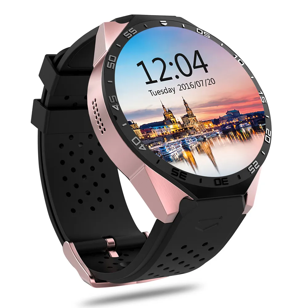 3G Kingwear KW88 Smart Watch with Heart Rate WIFI GPS Pedometer MTK6580 Quad Core for IOS and Android Smartwatch Phone