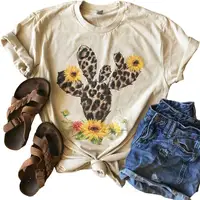 

/ Popular Serape cactus LEOPARD SUNFLOWER women girls shirts summer short sleeve tee shirts