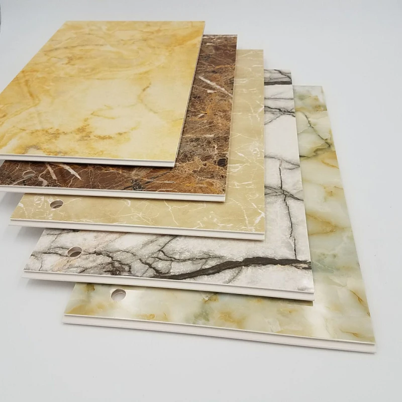 用于墙面装饰的高光泽 uv 涂层 pvc 大理石墙板
